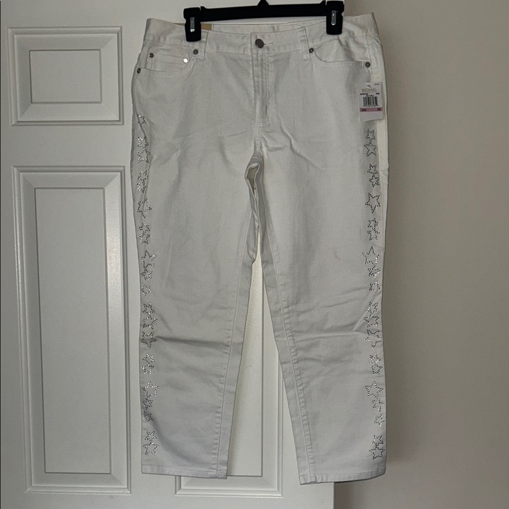 MK White Skinny Capri